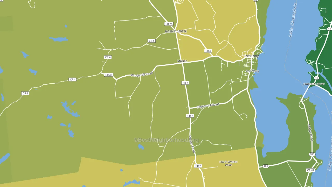 Moriah, NY block-group voter-turnout map