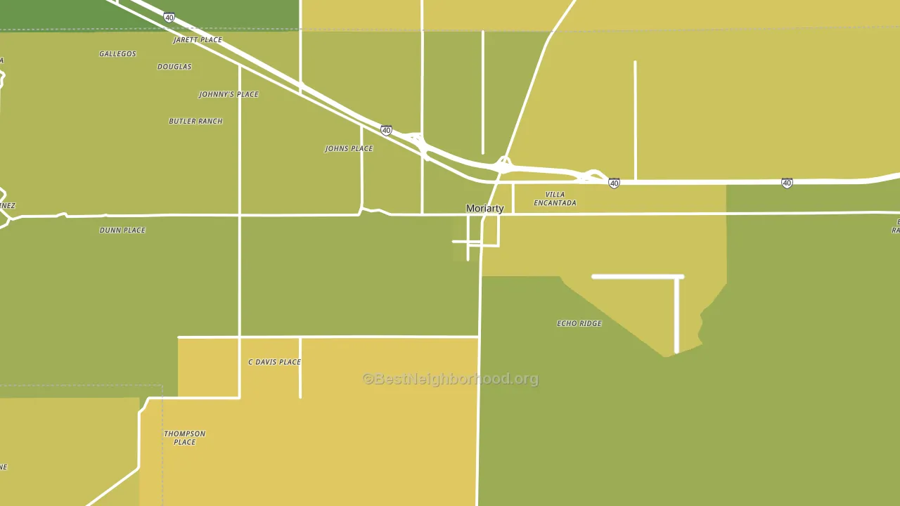 Moriarty, NM block-group voter-turnout map