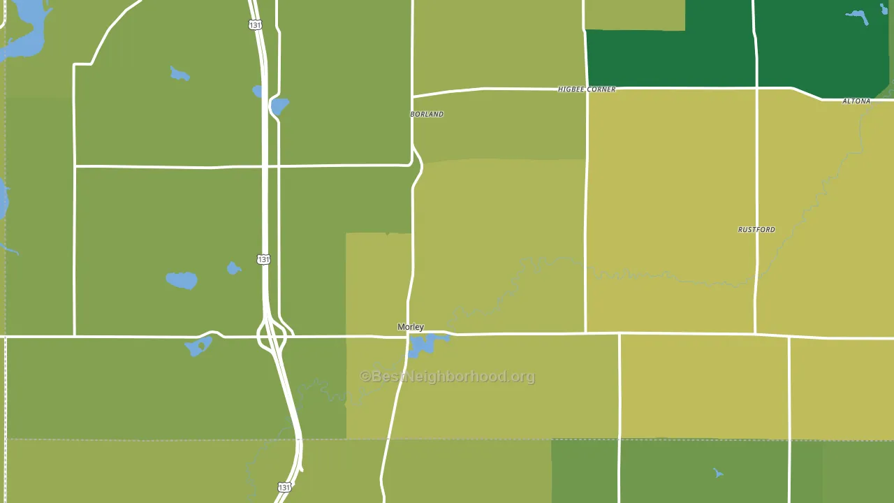 Morley, MI block-group voter-turnout map