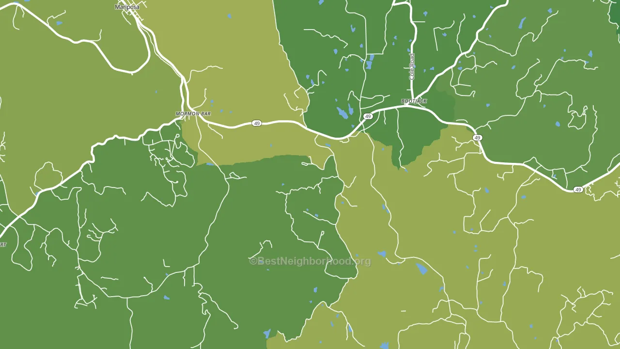 Mormon Bar, CA block-group voter-turnout map