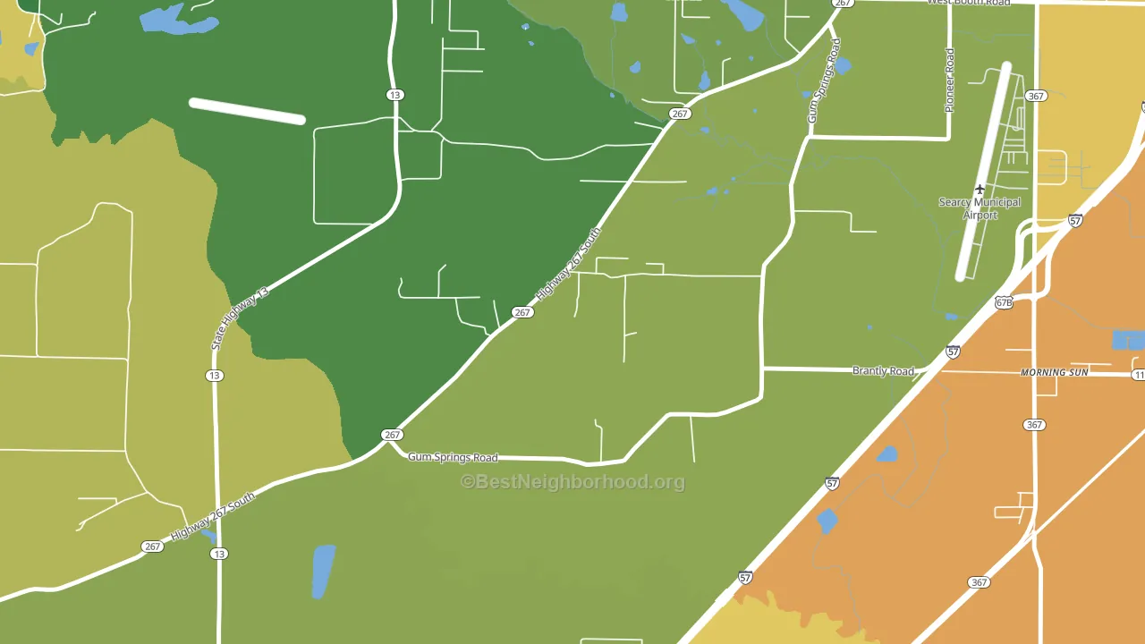 Morning Sun, AR block-group voter-turnout map