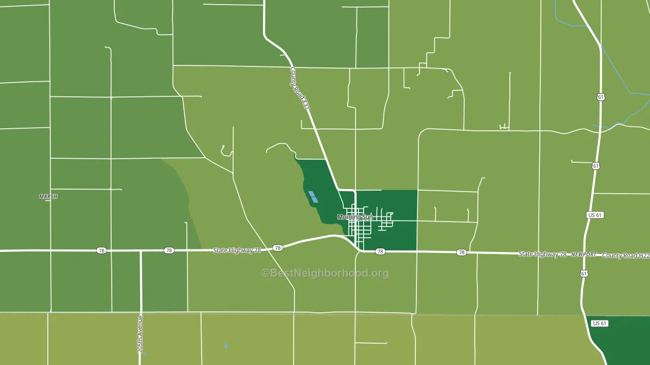 Morning Sun, IA block-group voter-turnout map