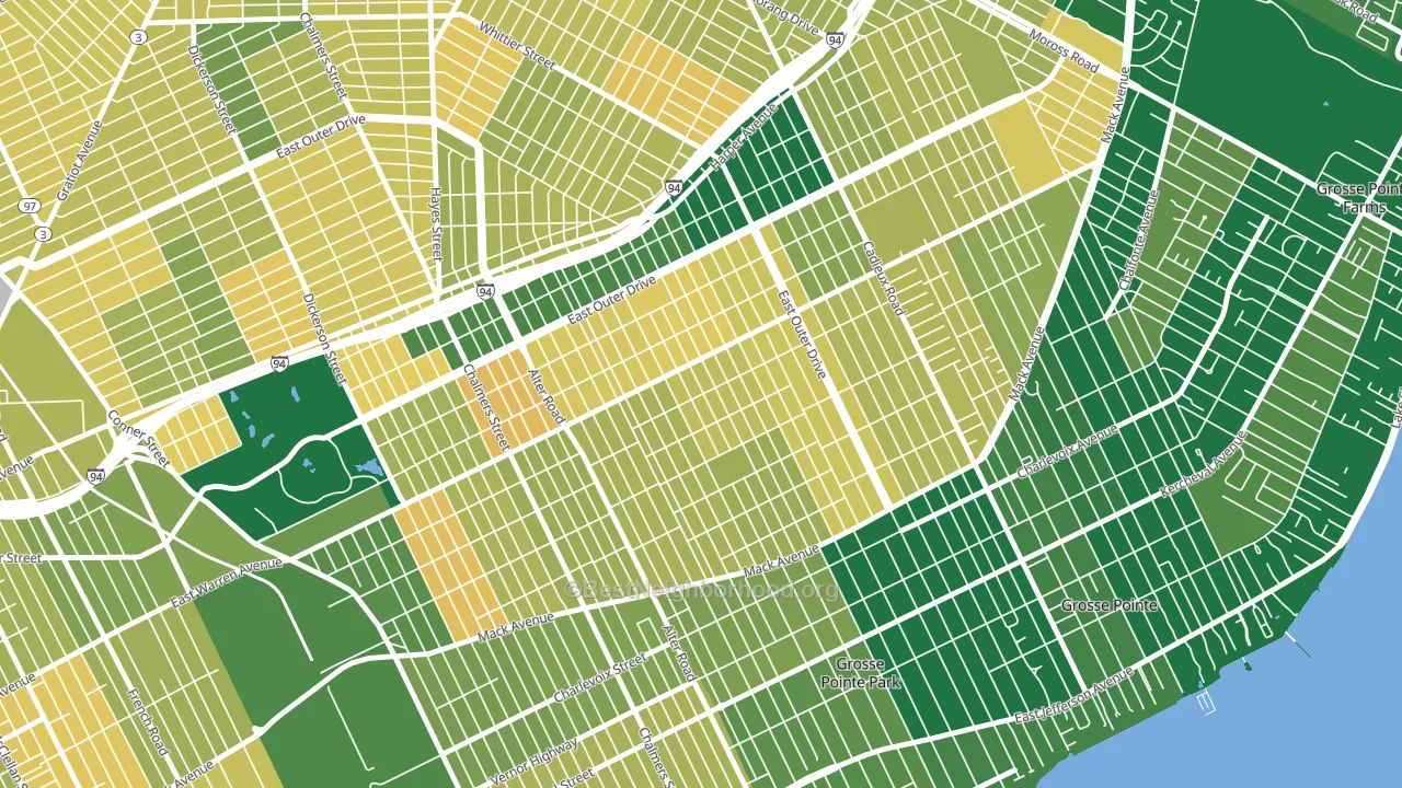 Morningside, Detroit, MI block-group voter-turnout map