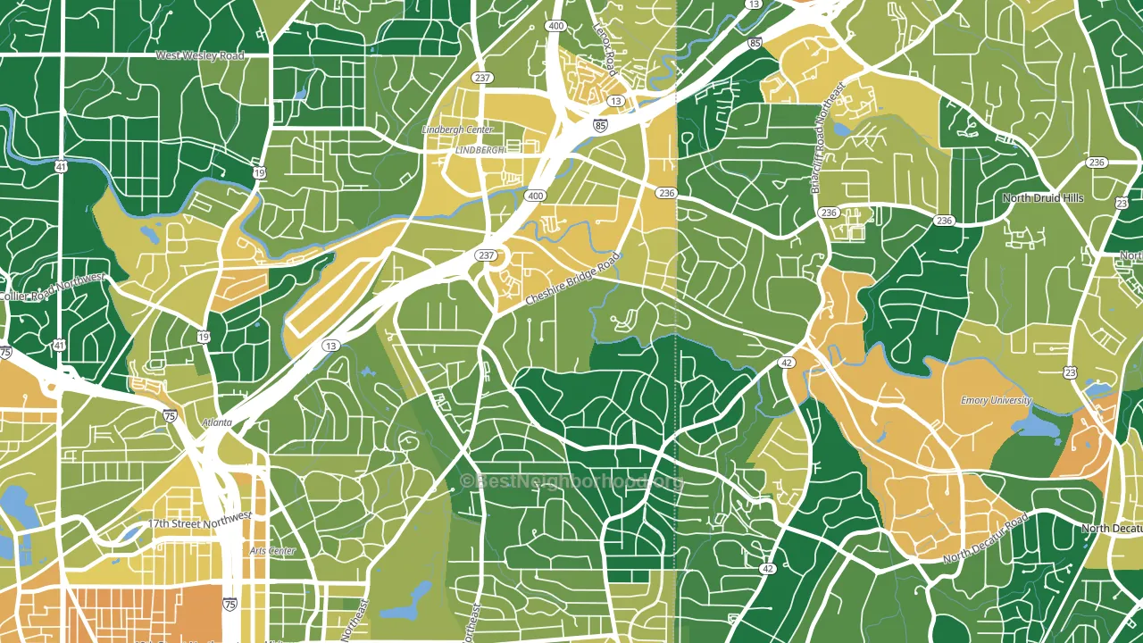 Morningside-Lenox Park, Atlanta, GA block-group voter-turnout map