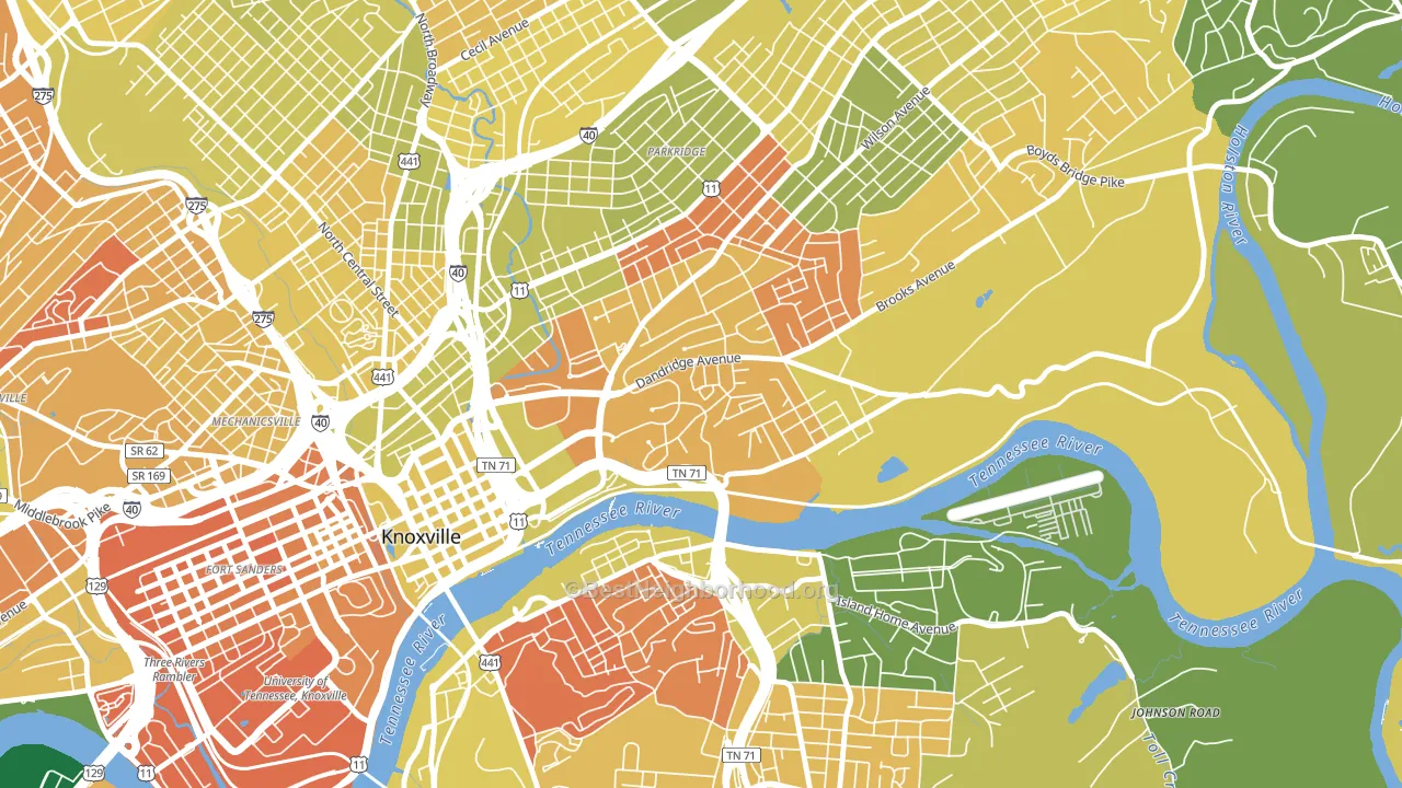Mornngside, Knoxville, TN block-group voter-turnout map
