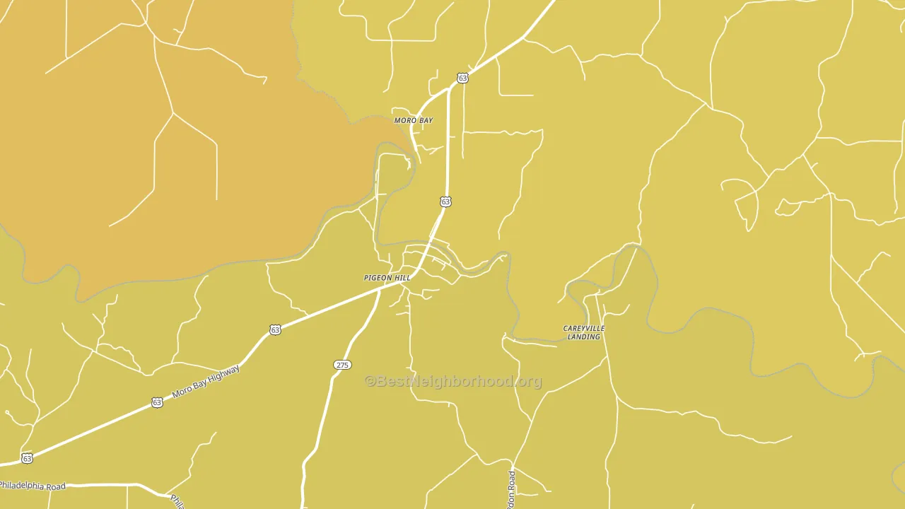 Moro Bay, AR block-group voter-turnout map