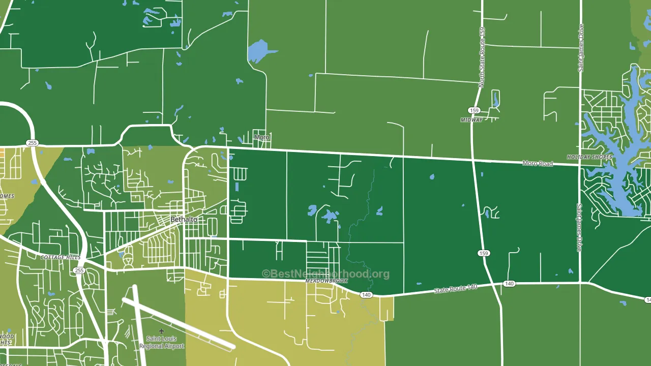 Moro, IL block-group voter-turnout map