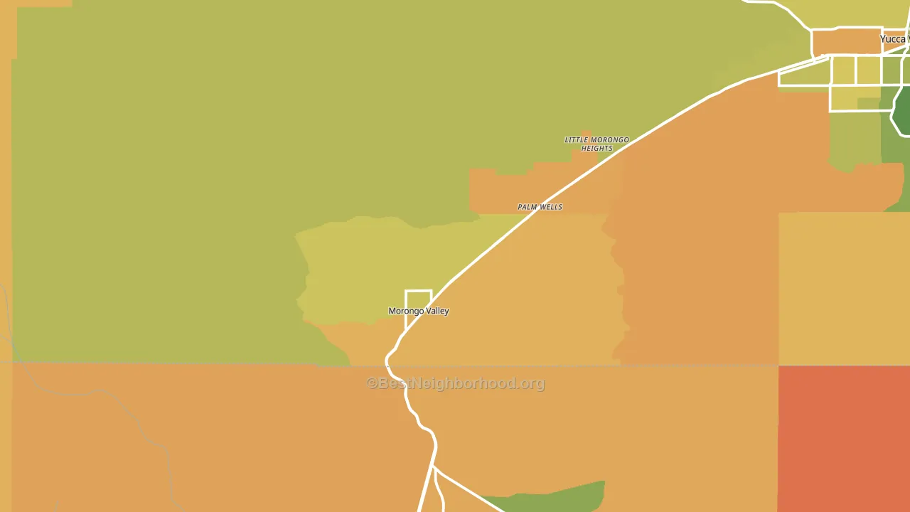Morongo Valley, CA block-group voter-turnout map