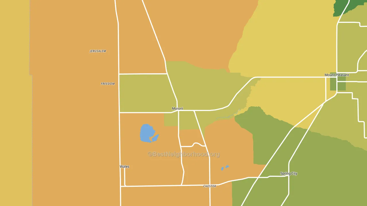 Moroni, UT block-group voter-turnout map