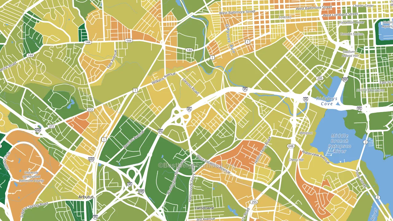 Morrell Park, Baltimore, MD block-group voter-turnout map