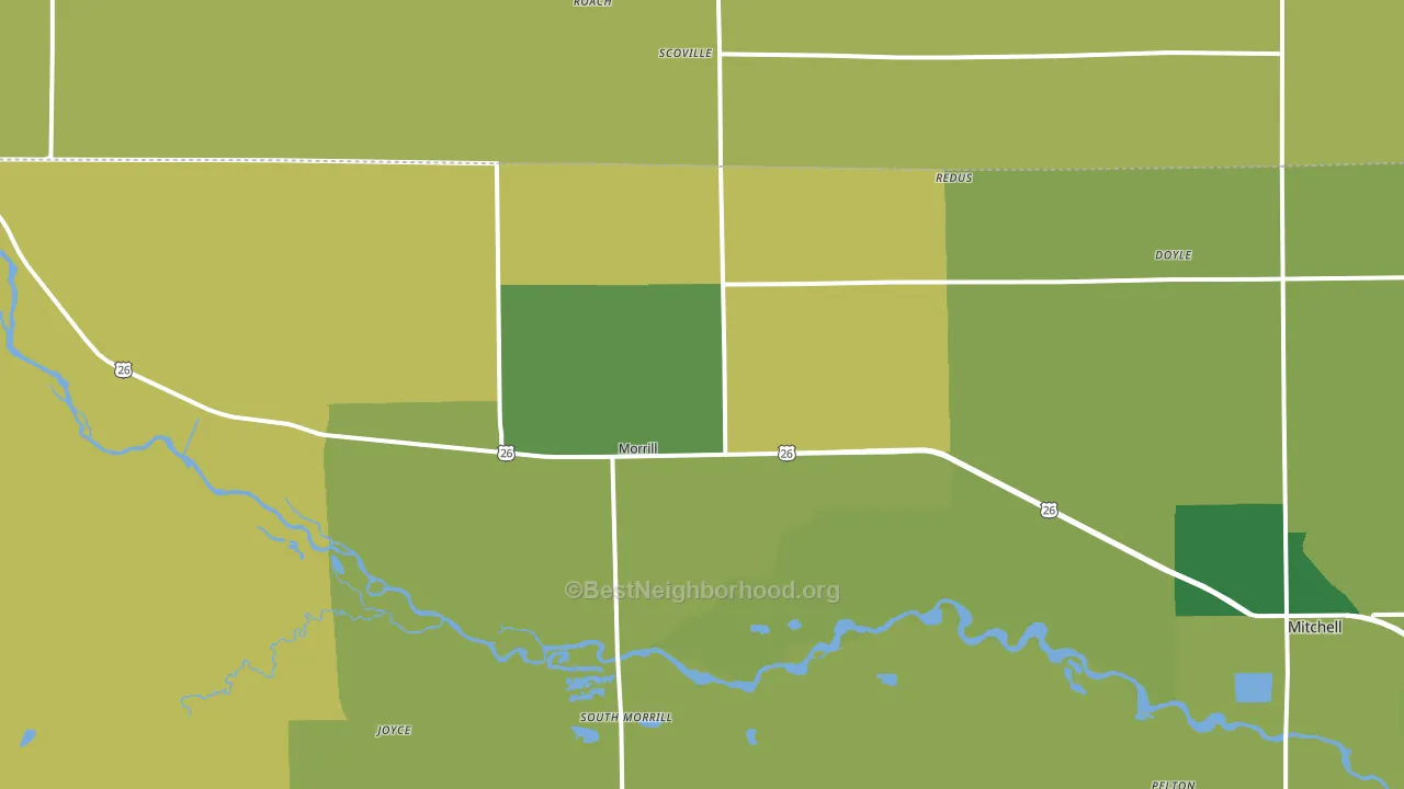 Morrill, NE block-group voter-turnout map