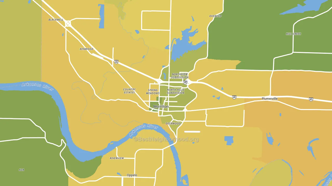 Morrilton, AR block-group voter-turnout map