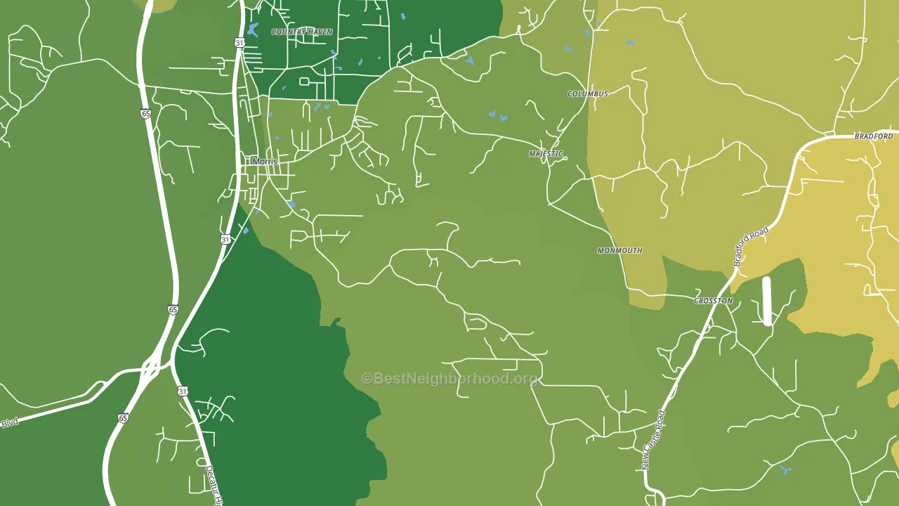 Morris, AL block-group voter-turnout map