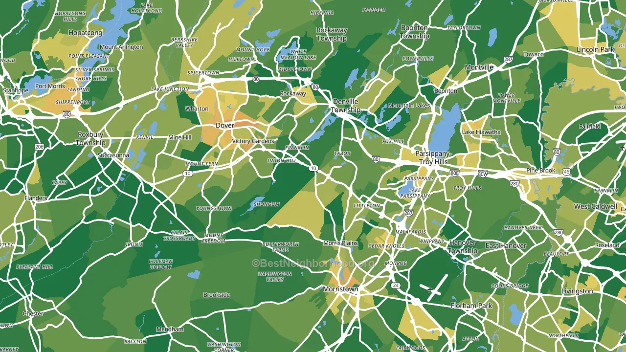 Morris County, NJ block-group voter-turnout map