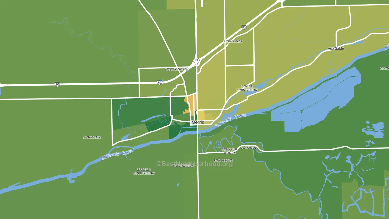 Morris, IL block-group voter-turnout map