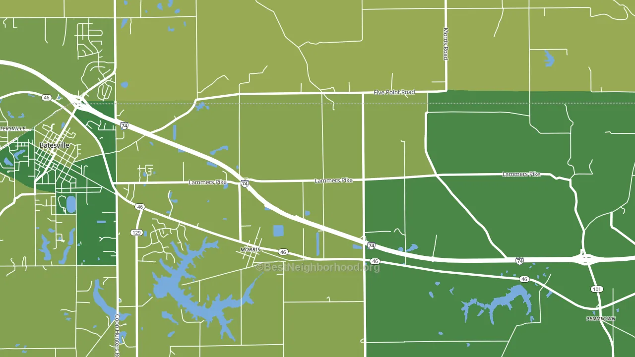 Morris, IN block-group voter-turnout map