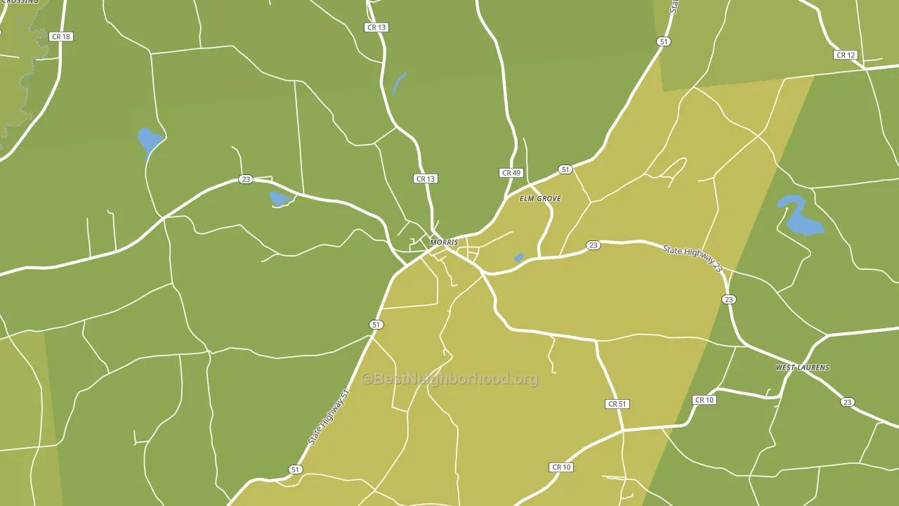 Morris, NY block-group voter-turnout map