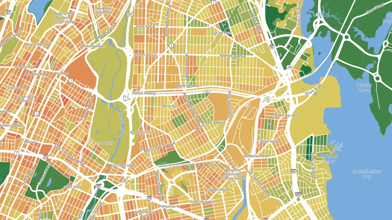 Morris Park, Bronx, NY block-group voter-turnout map