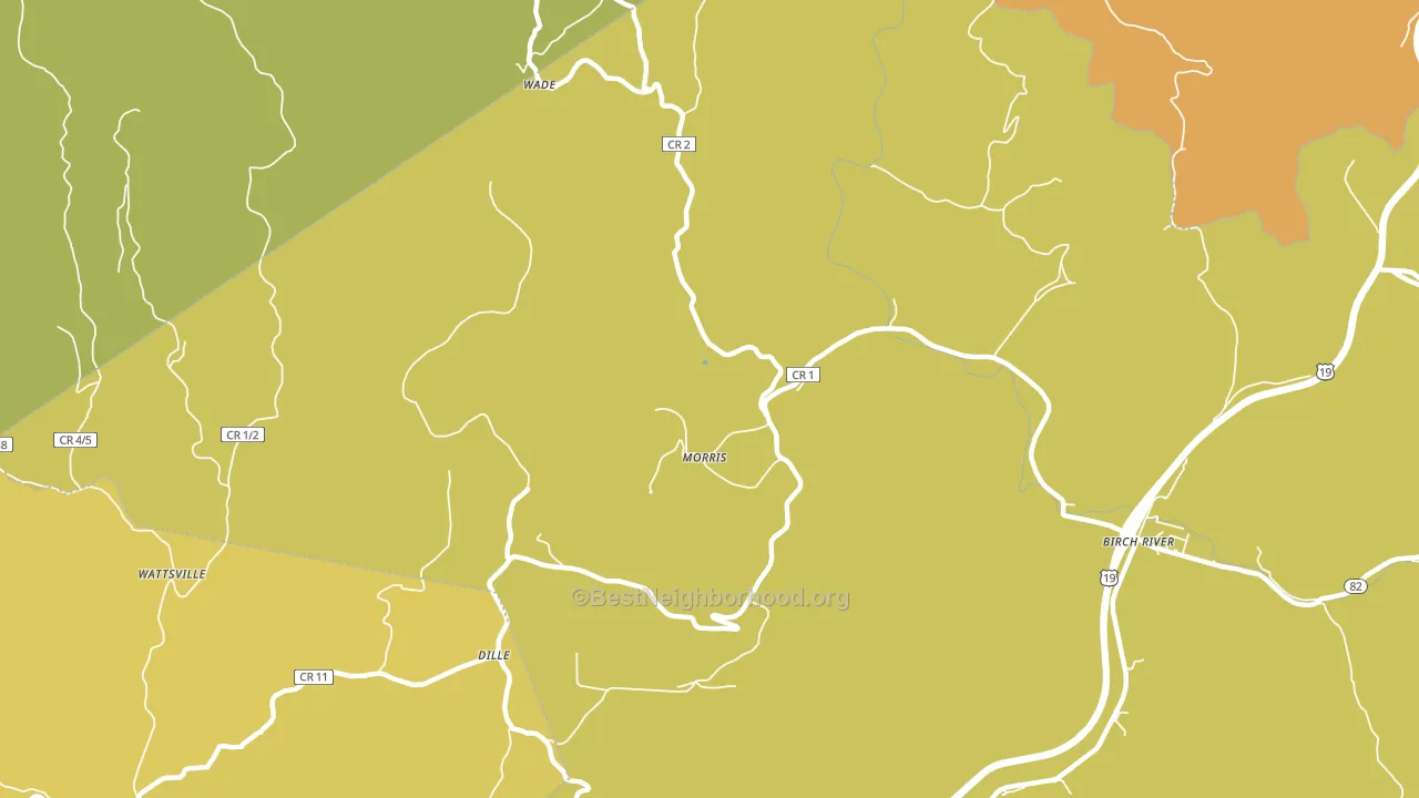 Morris, WV block-group voter-turnout map