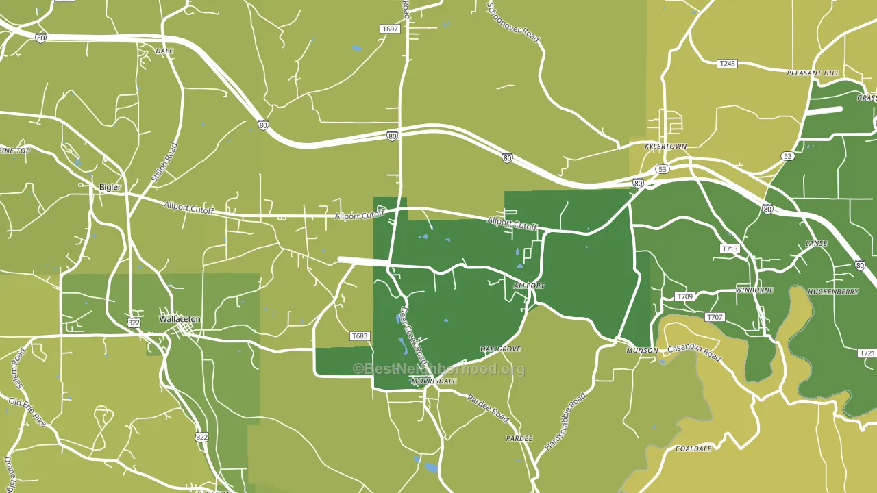 Morrisdale, PA block-group voter-turnout map