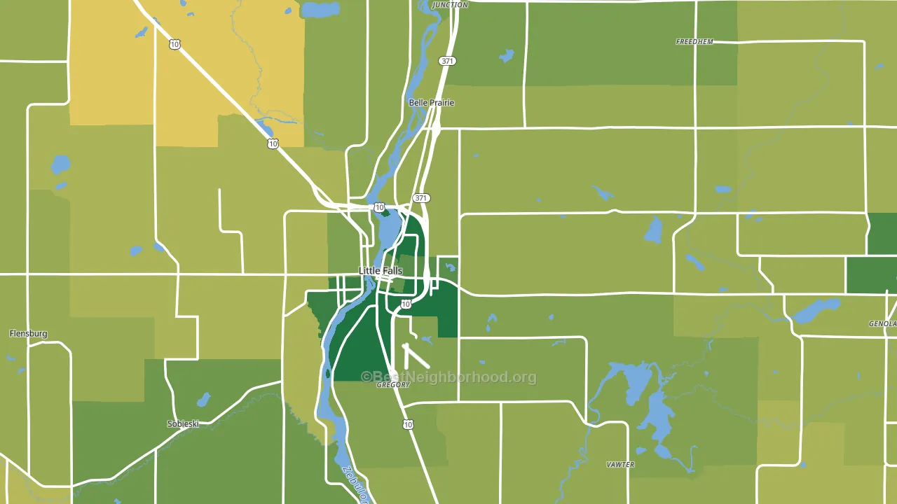 Morrison County, MN block-group voter-turnout map