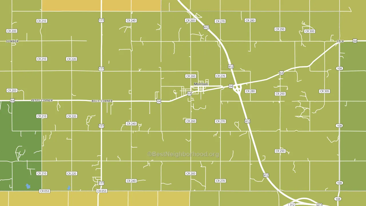 Morrison, OK block-group voter-turnout map