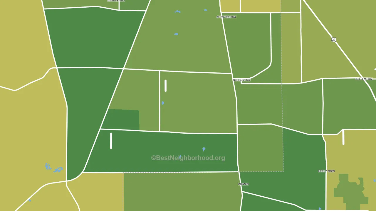 Morriston, FL block-group voter-turnout map