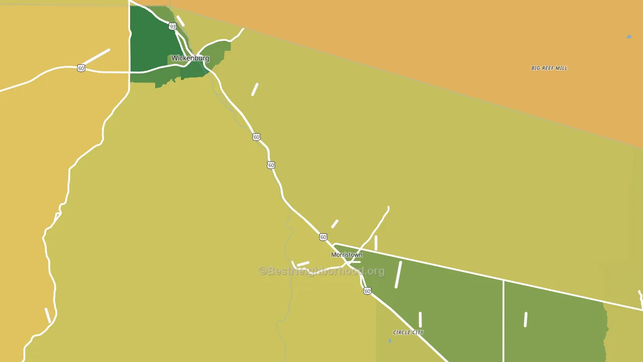 Morristown, AZ block-group voter-turnout map