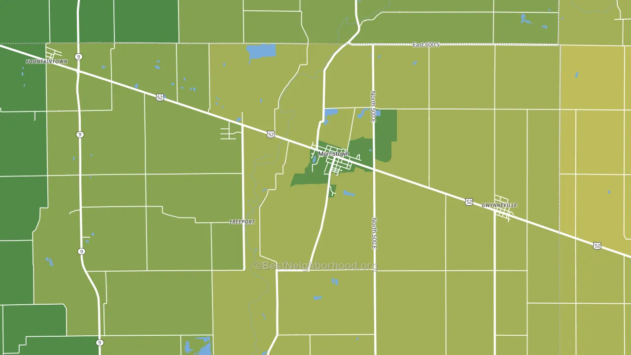 Morristown, IN block-group voter-turnout map
