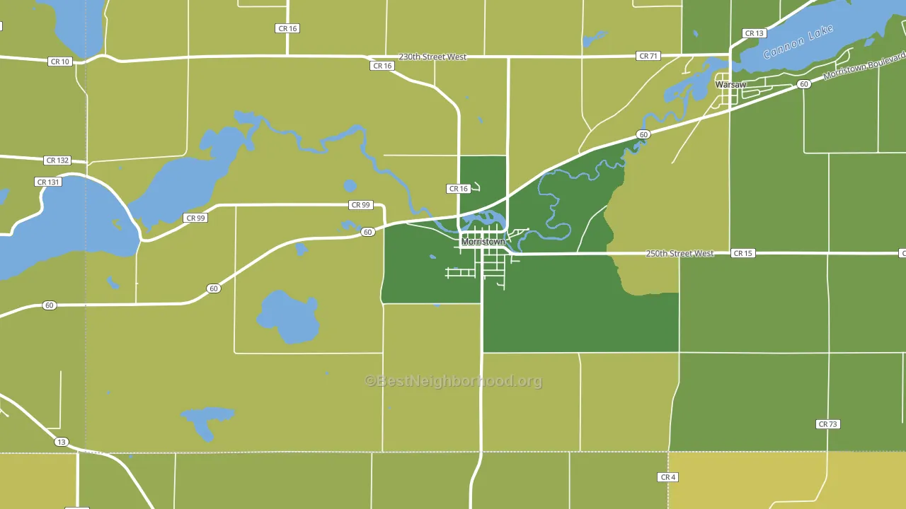 Morristown, MN block-group voter-turnout map