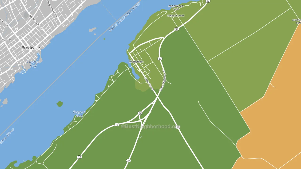 Morristown, NY block-group voter-turnout map