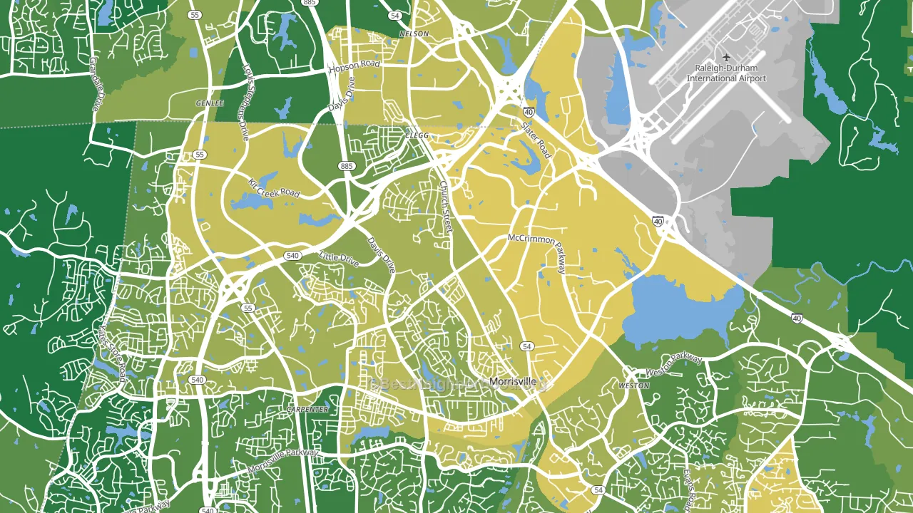 Morrisville, NC block-group voter-turnout map