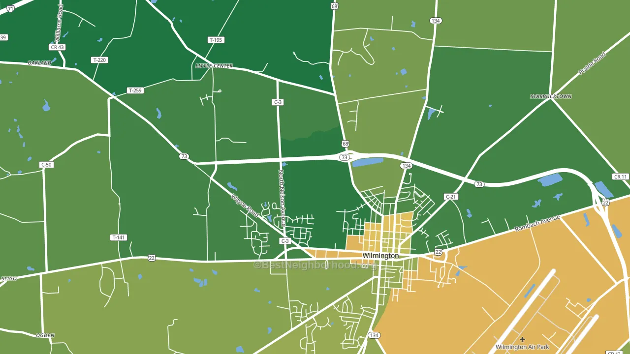 Morrisville, OH block-group voter-turnout map