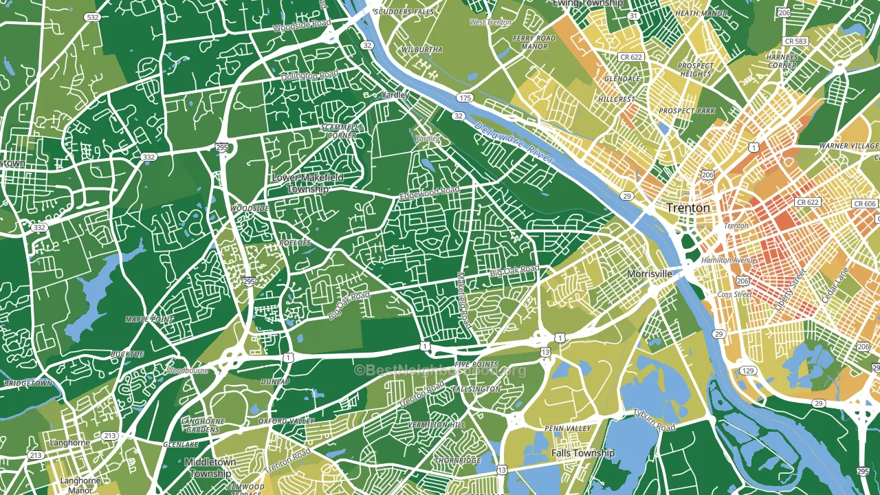 Morrisville, PA block-group voter-turnout map