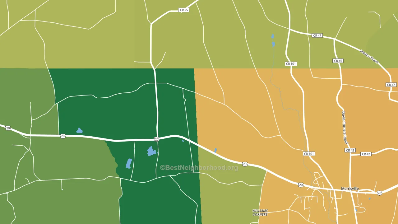 Morrisville Station, NY block-group voter-turnout map