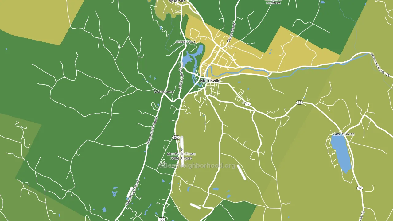 Morrisville, VT block-group voter-turnout map