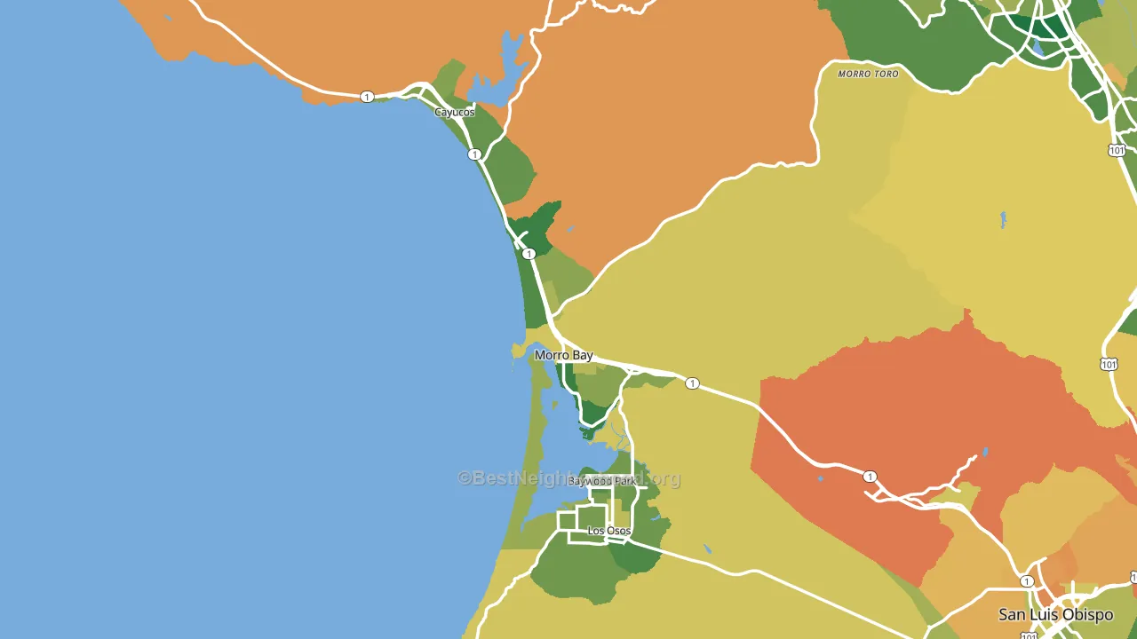 Morro Bay, CA block-group voter-turnout map