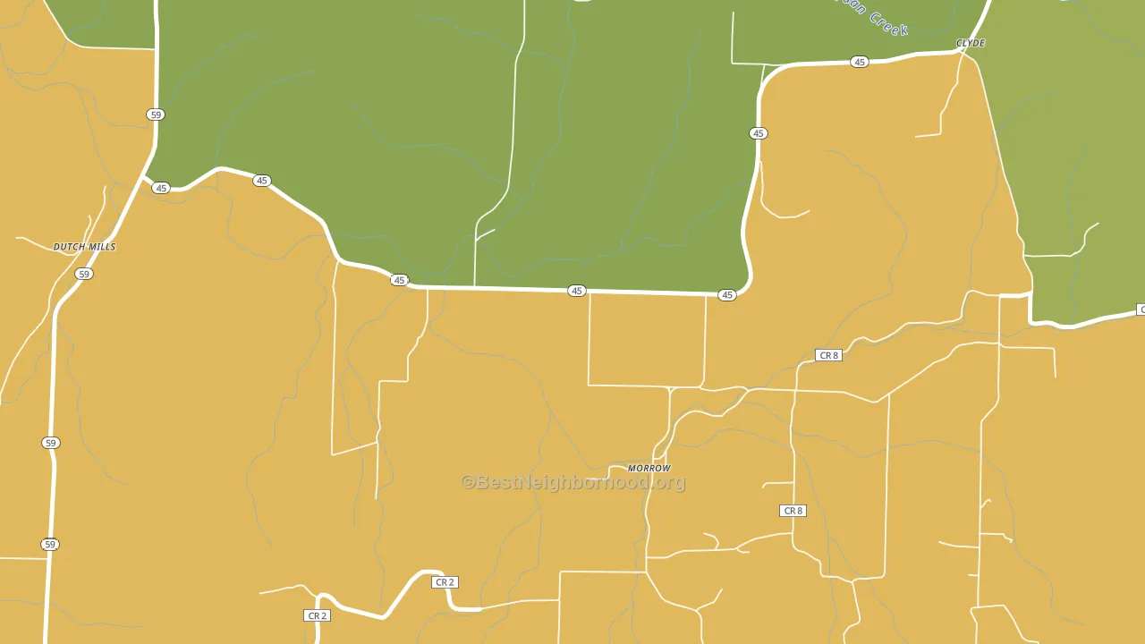 Morrow, AR block-group voter-turnout map