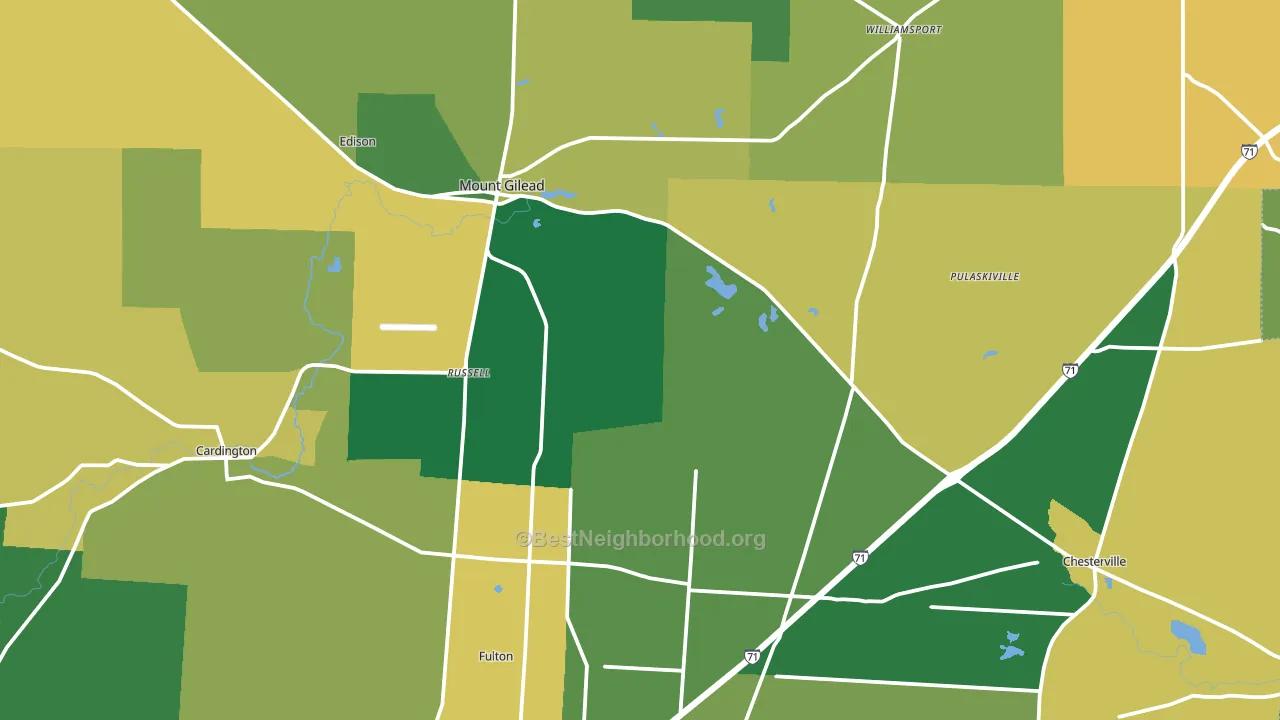 Morrow County, OH block-group voter-turnout map