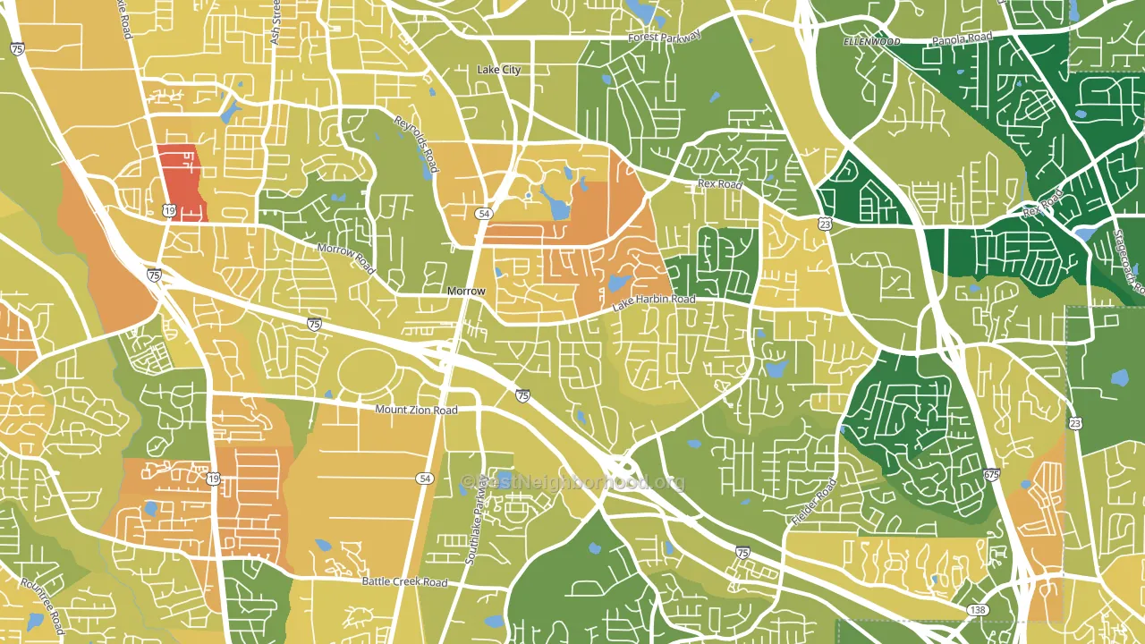 Morrow, GA block-group voter-turnout map