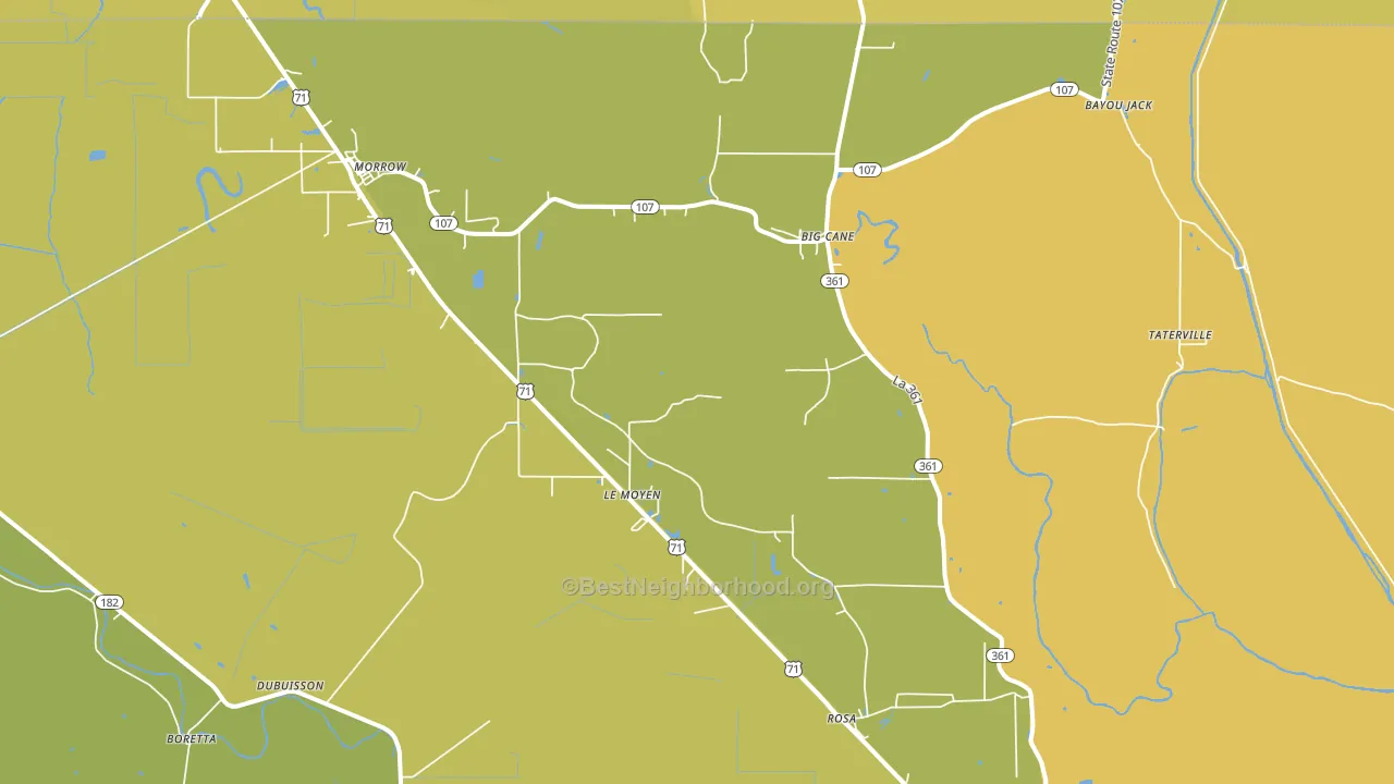 Morrow, LA block-group voter-turnout map