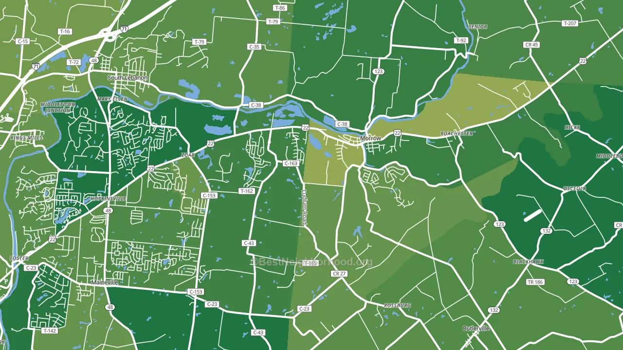 Morrow, OH block-group voter-turnout map