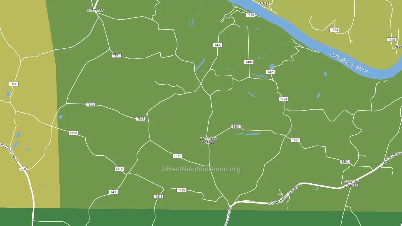 Morrows Corner, PA block-group voter-turnout map