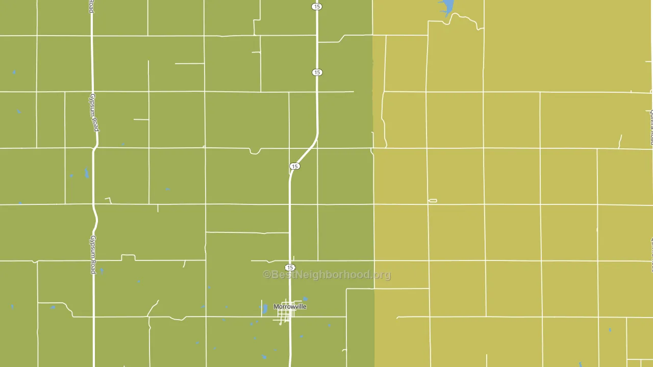 Morrowville, KS block-group voter-turnout map