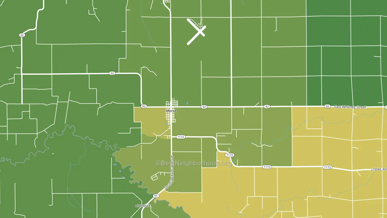 Morse, LA block-group voter-turnout map