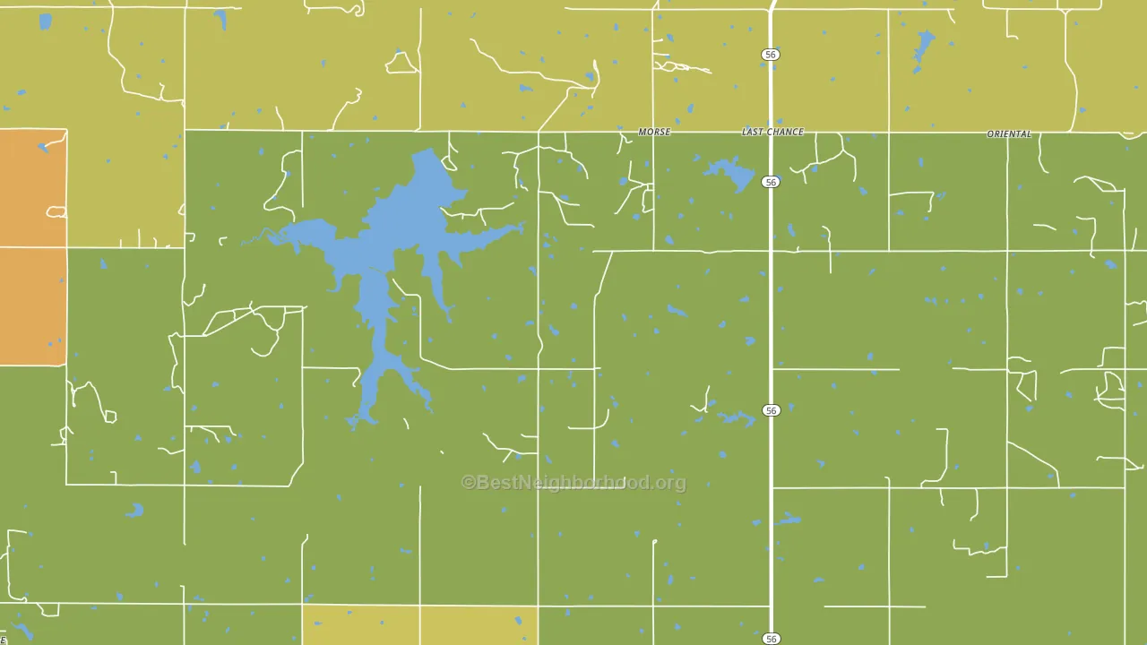 Morse, OK block-group voter-turnout map