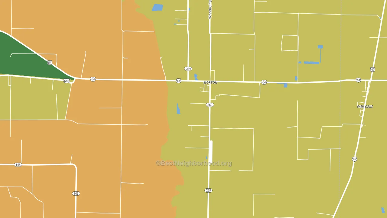 Morton, AR block-group voter-turnout map