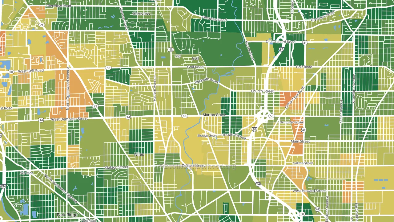 Morton Grove, IL block-group voter-turnout map