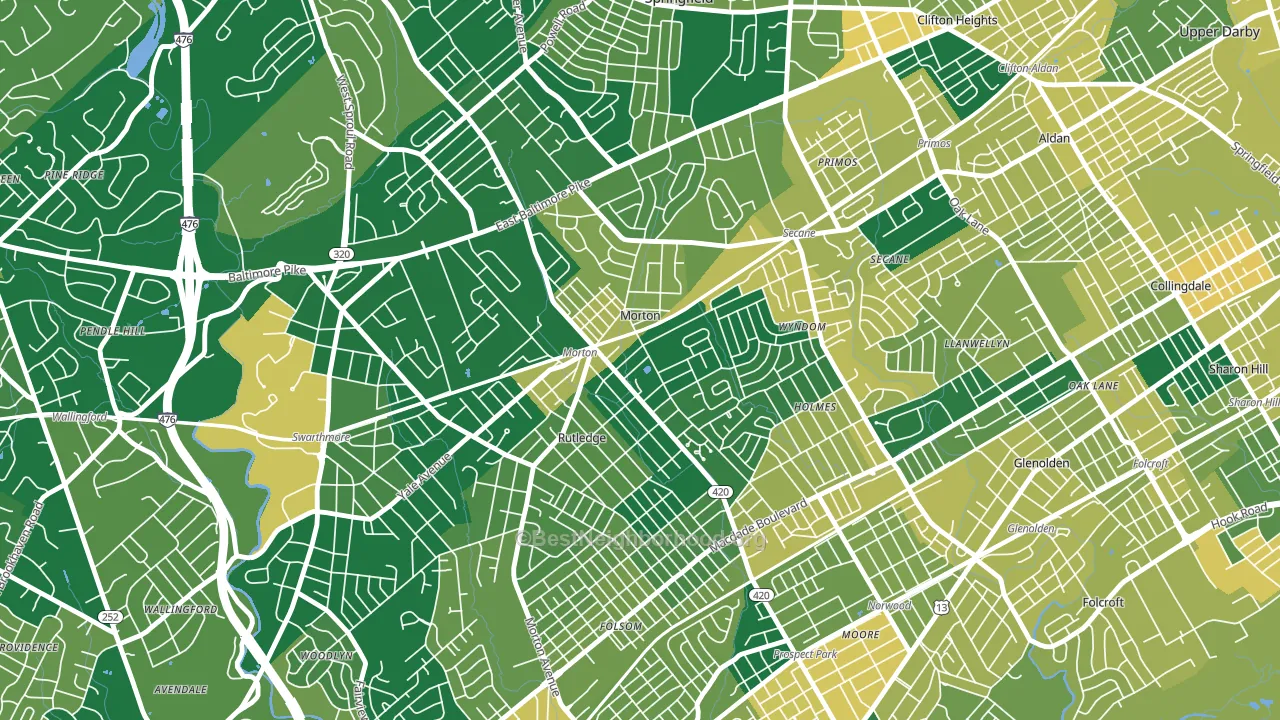 Morton, PA block-group voter-turnout map