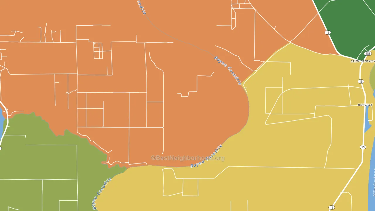 Morville, LA block-group voter-turnout map
